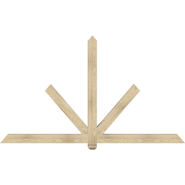 Ekena Millwork Kennewick Rough Sawn Timber Gable Bracket, Douglas Fir, 84"W x 49"H x 4"D x 4"F, 14/12 Pitch GBW084X49X0404KEN00RDF - main
